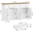 thumbnail image 4 of Homfa Buffet de Cuisine de 55,1 Po L avec Tablettes Ajustables, Armoire de Rangement à 4 Portes et 2 Tiroirs, Blanc, 4 of 7