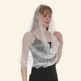thumbnail image 1 of Zhuge Mantilla de estilo español con encaje tradicional de inspiración vintage, forma infinita, velo latino para cubrir la cabeza, color blanco, 1 of 2