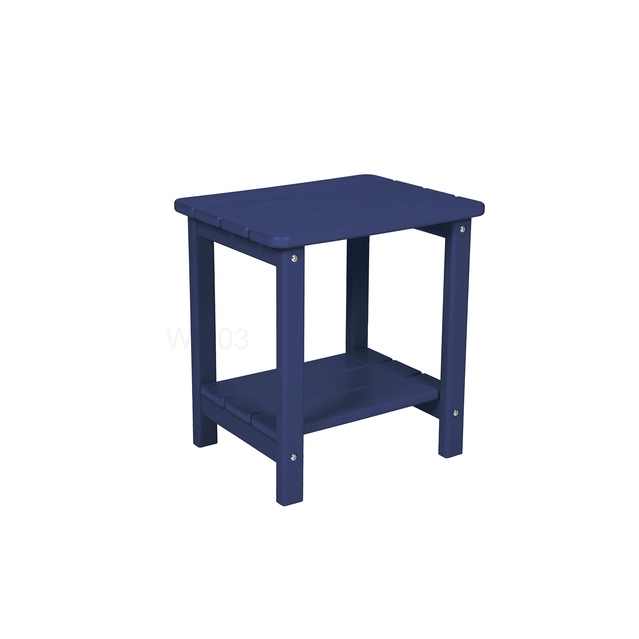 3-Piece Folding Adirondack Chair Set with Table, Navy Blue Wood Texture Patio Chairs for Outdoor Relaxation