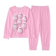 thumbnail image 3 of CUZIBR Baby Halloween Pajamas Girls Long Sleeve Ghost Graphic Loungewear Sets Crew Neck Top And Pants 2 PC Set Cute Sleepwear,Pink,2-3 Years, 3 of 3