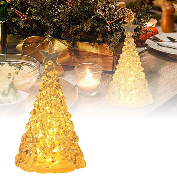 HAITIANS Lighted Christmas Tree Decorations,Colorful Led Night Light,Light Up Glitter Tabletop Figurine, Xmas Table Lamp Color Changing Xmas Tree Decor Holiday Decor For Party Indoor Office