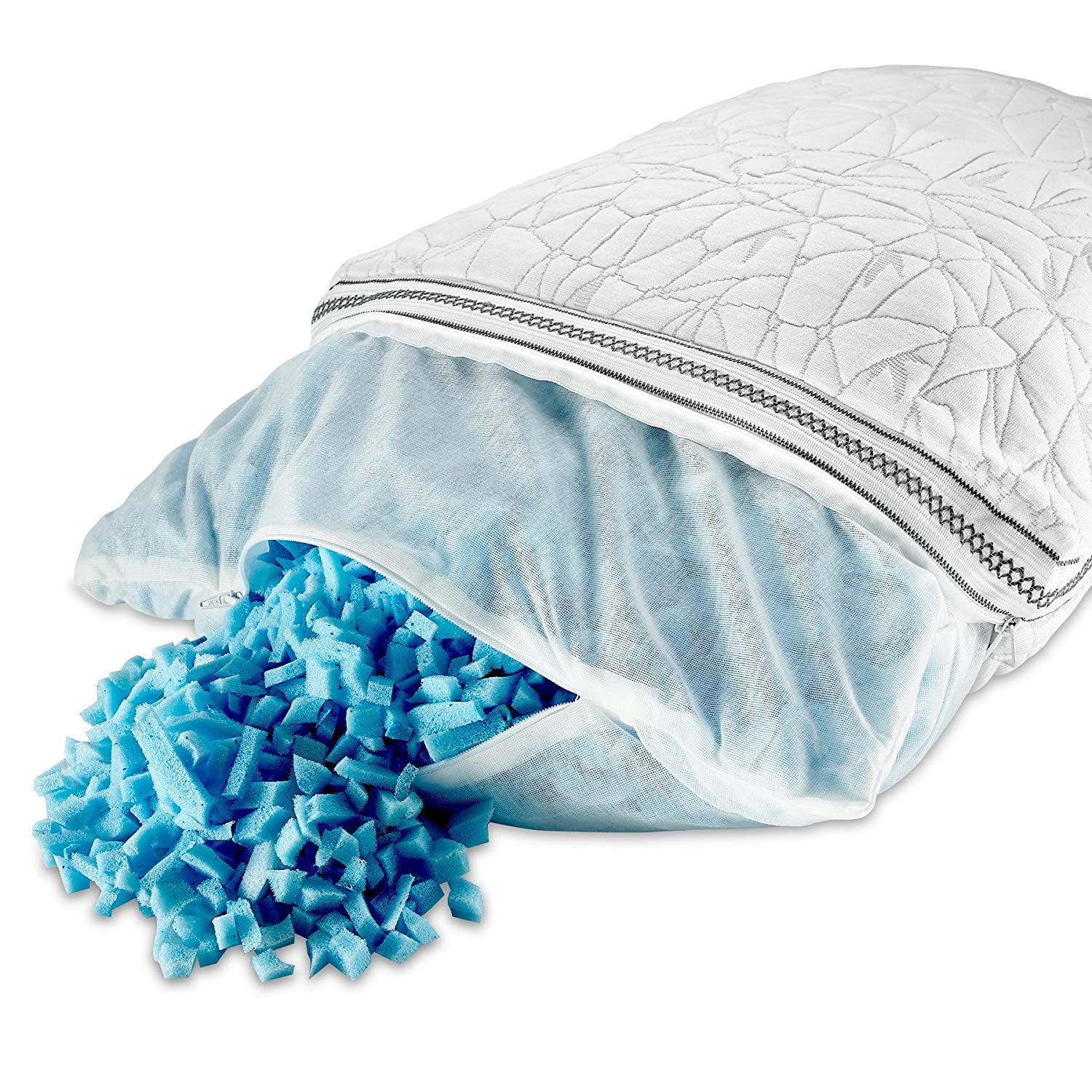 Set of 2 Nestl Gel Infused Memory Foam Pillow for Neck and Shoulder Pain – Cooling Pillow for Sleeping, Hypoallergenic Bamboo Pillow with Adjustable Gel Fiber, Dust Mite Resistant Pillow – King 20x36