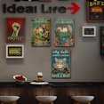 thumbnail image 4 of Placa Metal Vintage Gato Pintura Hierro Rectangular Bar para El Art20x30cm 3 Uds., 4 of 9