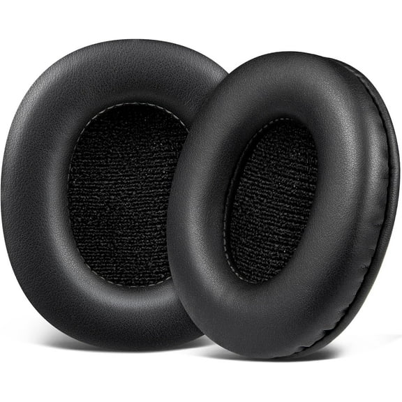 SOULWIT Protein Leather Earpads Replacement for Sony MDR-7506 MDR-V6 MDR-V7 MDR-CD900ST Monitor Headphones, Ear Pads Cushions with Softer High-Density Foam - Black