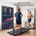 thumbnail image 4 of Walking Pad with 12-Level Auto Incline, 4 MPH Under Desk Treadmill, 2.5HP Motor, 16% Incline, APP & LED Display, 300 LBS Capacity for Home Office, Pink, 4 of 8