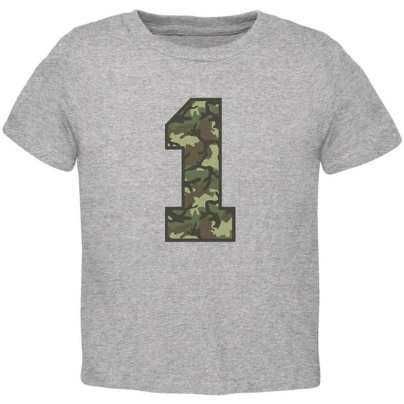 Birthday Kid Camo 1 1st First Heather Toddler T-Shirt - 3T