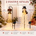 thumbnail image 3 of Snowman and Bell Magic Fountain Garden Light, Flowing LED Christmas Stake Light with Cascading Stars, Warm Glow Solar Power and Outdoor Garden Stake for Christmas Yard Decor, 3 of 8