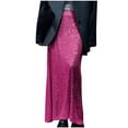 thumbnail image 3 of Nfurl Sequin Skirts for Women Elegant Cocktail Evening Party Shiny Maxi Length Skirt Trendy High Waist Glitter Sparkly Skirts for Prom Hot Pink XL, 3 of 7