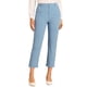 thumbnail image 1 of Pantalones de trabajo de mujer Inspire Chic de cintura alta con elástico en la parte posterior, de longitud hasta el tobillo, color azul claro sólido, 1 of 5