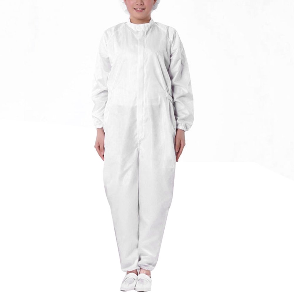 XL White Loose Uniform ESD Lab Anti Static Coat Uniform Jumpsuit for