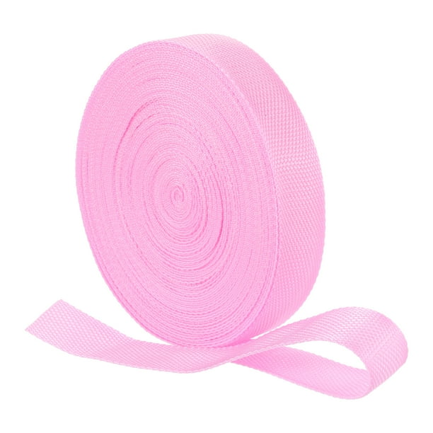 Correa de cinta de nailon, 22 yardas x 1-1/2" Cinta plana de polipropileno para reparar manualidades de bricolaje (Rosa)