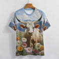 thumbnail image 3 of Farmhouse Highland Cow Funny Cattle And Flower Women's T-Shirt Short Sleeve T Shirts Tops Tee Ladies Loose T, 3 of 6