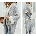 thumbnail image 2 of CoCopeaunt Women Poncho Shawls Warm Thick Fluffy Plush Tassels Cardigan Cape Coat, 2 of 7