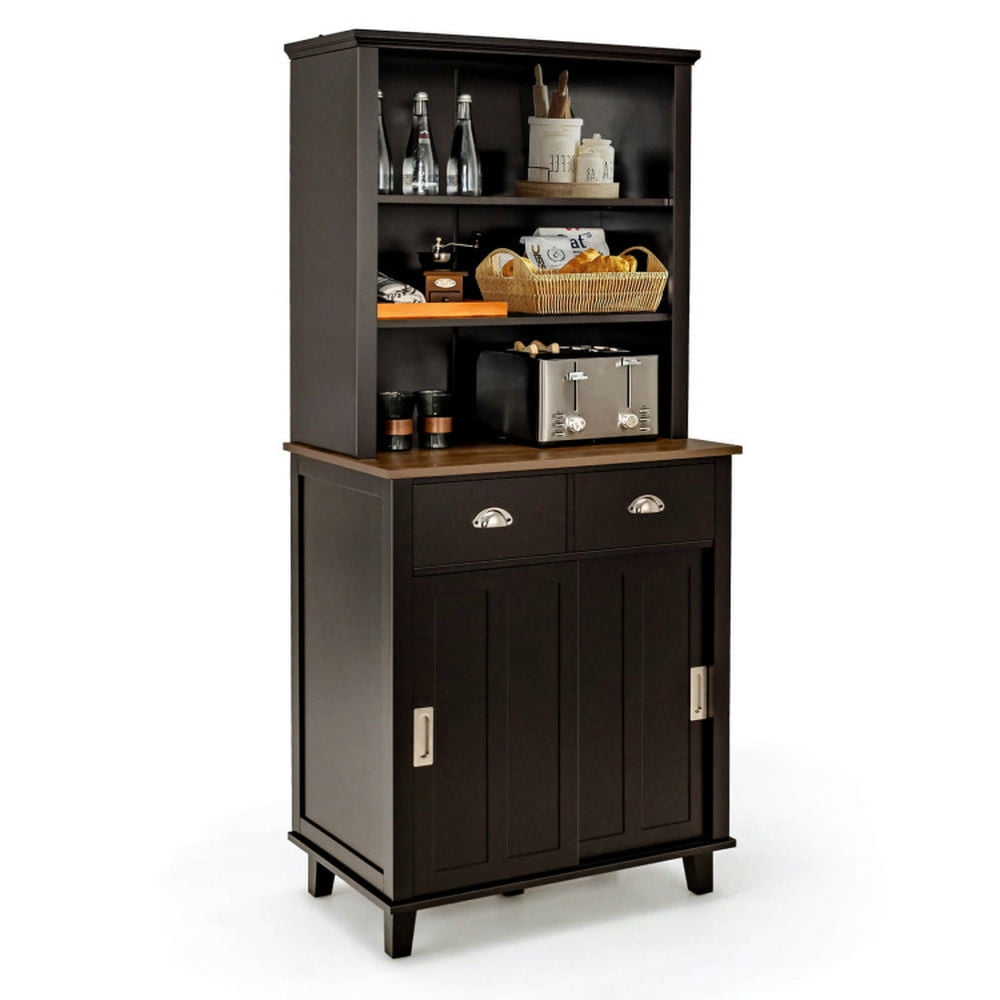 Finihen Kitchen Storage Cabinet, Buffet Sideboard, 67 inches Freestanding Kitchen Pantry Cabinet with Sliding Doors, for Dining Room, Kitchen, Living Room, Brown Finihen Kitchen Storage Cabinet, Buffet Sideboard, 67 inches Freestanding Kitchen Pantry Cabinet with Sliding Doors, for Dining Room, Kitchen, Living Room, Brown