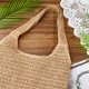 thumbnail image 4 of Bolso bohemio de paja tejida para mujer, bandolera, bolso tote rectangular, tejido natural peruano con interior de poliéster., 4 of 6