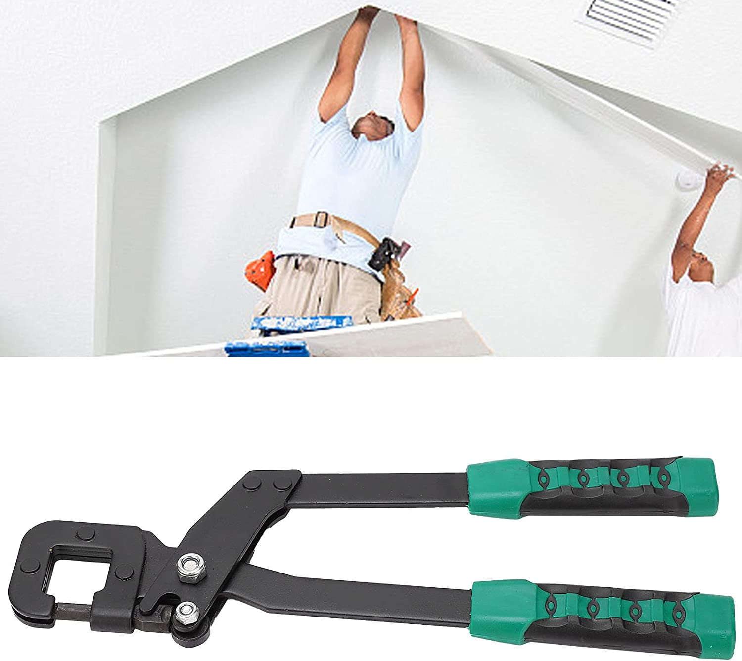 ABCISI 13" Stud Crimper Drywall Tools, Metal Framing Crimping Punch for 0.6-0.8MM Ligh Steel Keel, Ceiling and Drywall Hole Punch Framing Hammer