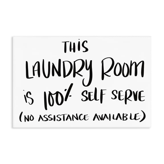 Stupell Industries Self Serve Laundry No Assistance Canvas Wall Art, design by SD Graphics Studio