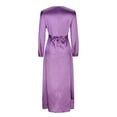 thumbnail image 5 of Njagoc3 Womens Long Sleeve Satin Maxi Robe Dress, Elegant Casual & Formal Wear, Floor - Length, Solid Color Styles, for Daily & Evening, 5 of 5