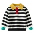 thumbnail image 1 of Chandail à Col pour Enfants Automne Hiver Chandail Rayé pour Garçons, 1 of 6