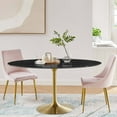 thumbnail image 2 of Modway Lippa 60" Oval Artificial Marble Dining Table in Gold Black, 2 of 8