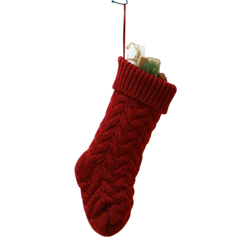 New WONDERSHOP Target RED Knit Christmas Stocking w/ GOLD Pom Poms 19" Lined