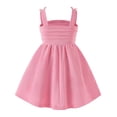 thumbnail image 5 of MEZZALL Toddler Girls Sleeveless Sundress Soft Stretchy Spaghetti Strap Decorative Bow Flared A-Line Skirt Kids Birthday Party Princess Dress Casual Summer Comfort Dresses, 5 of 9