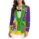 thumbnail image 3 of TaTaai Women Mardi Gras Printed Long Sleeve Loose Casual Shirt Unisex Lapel Fashion Blouse Holiday Top for Daily Office Party Streetwear Spring Summer Wear Gift, 3 of 9