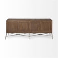 thumbnail image 3 of Pemberly Row 72x18 Two-Tone Brown Solid Wood Cabinet 4 Door Sideboard, 3 of 9