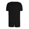 thumbnail image 4 of GERsome Womens Ribbed Knit Lounge Sets Short Sleeve Tops and Shorts Sleepwear Pajama Set Two Piece Shorts Outfits Set M-2XL (Black,XL), 4 of 5
