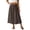 A1-Coffee300, variant on Summer Midi Skirt for Women Solid Elastic Waist Side Pocket Flowy Loose Casual Everyday Long Skirts