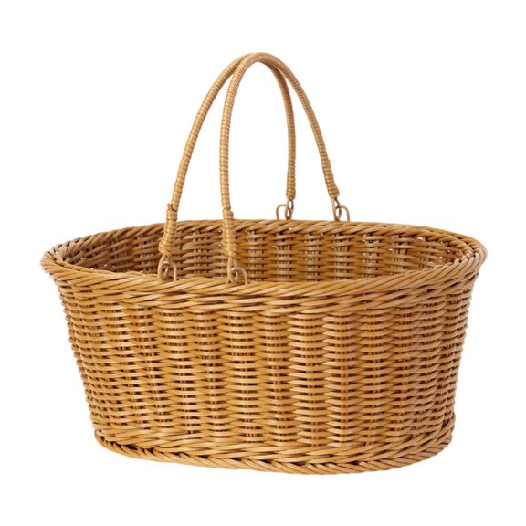 oshhni Handmade Picnic Basket Household Decoration Imitation Rattan Multifunctional