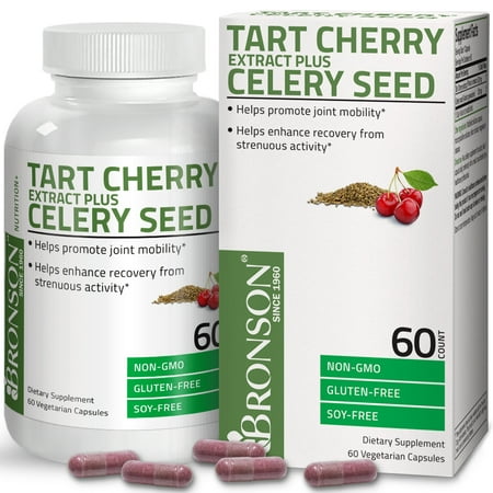 Tart Cherry Extract Capsules with Celery Seed Powerful Uric Acid Cleanse Joint Support & Muscle (Best Celery Seed Extract For Gout)