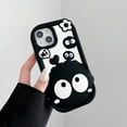 thumbnail image 5 of Kawaii Phone Cases for iPhone 14 Pro,Cute Cartoon Eggette Phone Case 3D Funny Black Eggette Phone Case for Women Girls Soft Silicone Shockproof Cover for iPhone 14 Pro, 5 of 14