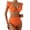 Orange, variant on Women's V Neck High Waist Flounce Bikini with Tie Design Sexy and Stylish, Comfortable, Suitable for Beach and Spa Vacations