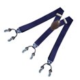 thumbnail image 3 of Tirantes elásticos ajustables con clip para hombre, para evitar resbalones, con 6 clips en forma de Y, para trajes, color azul marino, 3 of 12