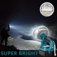 thumbnail image 5 of 18V Cordless LED Work Light for Makita 14.4V-18V Lithium Battery,2000LM Outdoor Wide Illumination Flashlight with USB Charge Port,for Car Repair Camping Hiking Garage Basement Emergency Lighting, 5 of 7