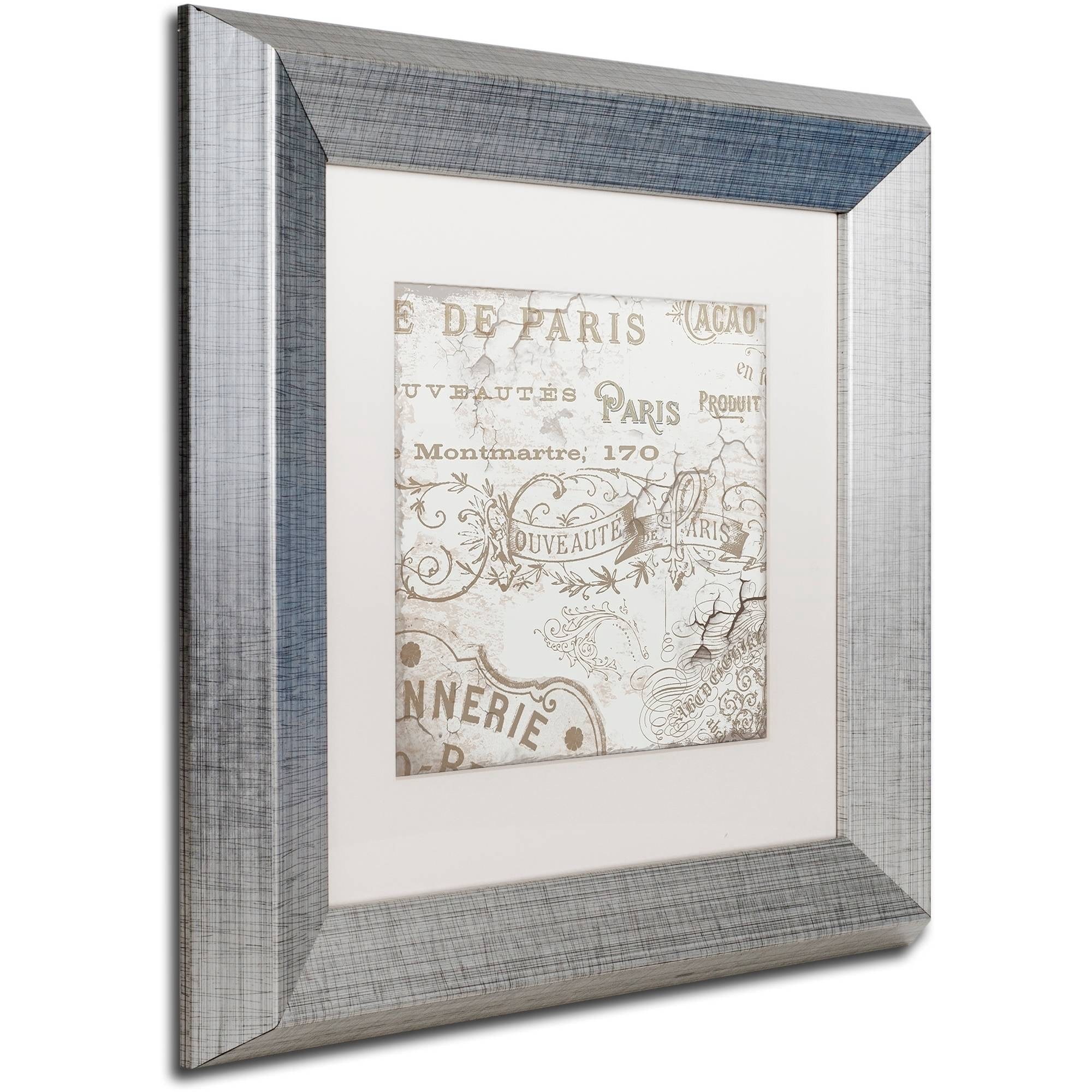 Trademark Fine Art "Bon Mots IV" Canvas Art by Color Bakery White Matte, Silver Frame