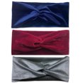 thumbnail image 1 of Bangcool Twisted Headbands Solid Color - 3PCS Elastic Yoga Head Wraps Stretch Headbands, 1 of 10