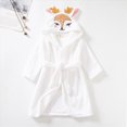 thumbnail image 2 of NOLDARES Boys Girls Fleece Hooded Robes, Warm Printed Bath Robe for Kids Soft Fuzzy Bathrobe for Gifts(H322-White), 2 of 9