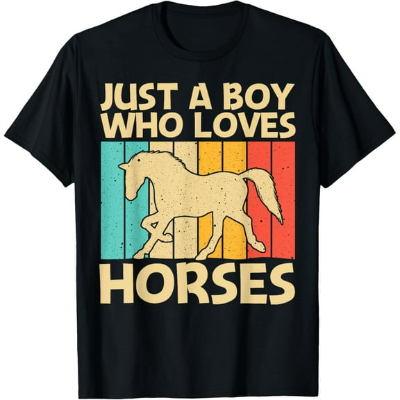 Cool Horse For Boys Kids Equestrian Horseback Riding Lover T-Shirt mens t shirt,black,women,funny,misfits,men,journey
