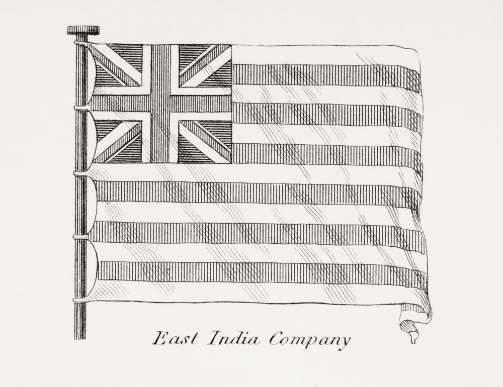 The East India Company Flag Early 19Th Century From The Cyclopaedia Or Universal Dictionary Of Arts Sciences And Literature By Abraham Rees Published London 1820 Canvas Art - Ken Welsh Design Pics (1
