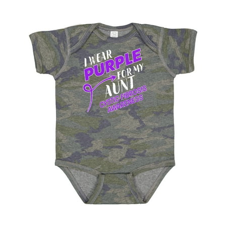 

Inktastic I Wear Purple for My Aunt- Cystic Fibrosis Awareness Gift Baby Boy or Baby Girl Bodysuit