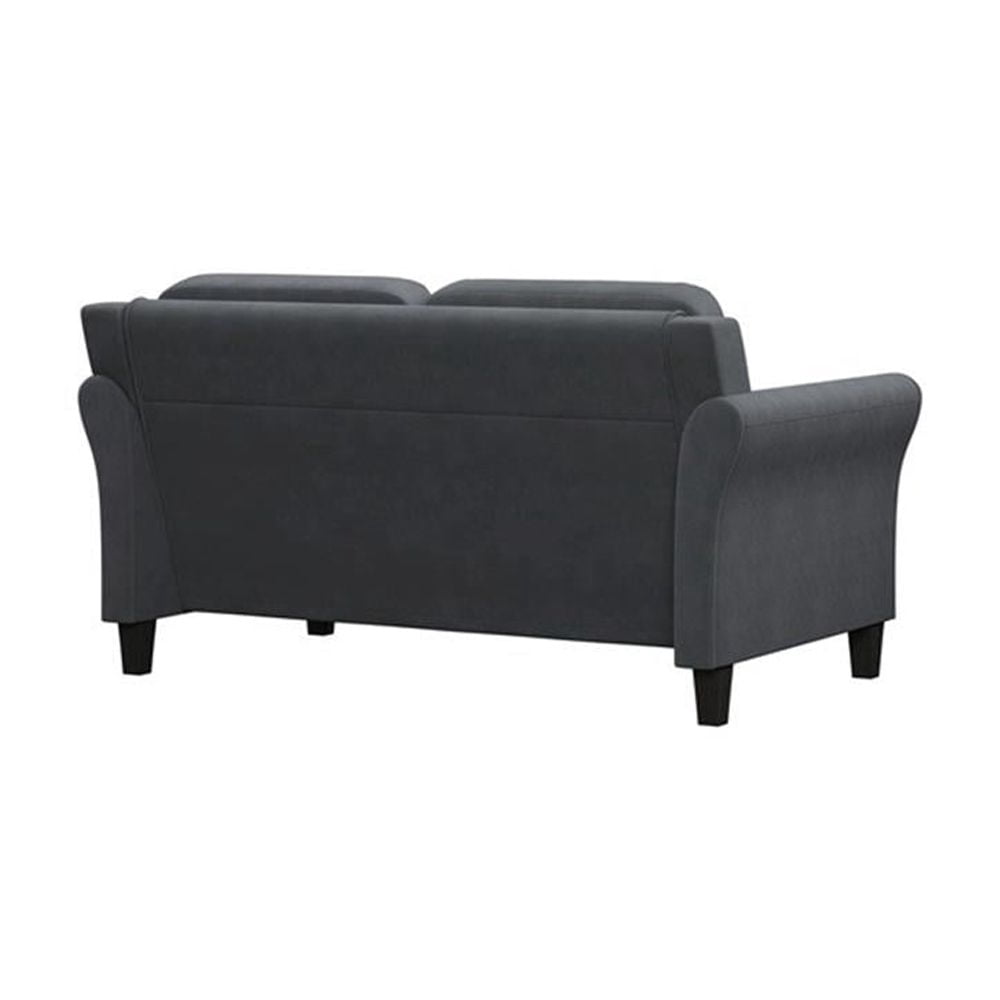 Hawthorne Collections Microfiber Dark Gray Loveseat Rectangular Premium Foam 56.3" Minimal Assembly