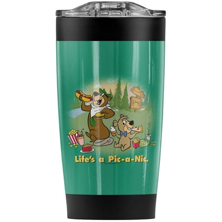 

Yogi Bear/Lifes A PicStainless Steel Tumbler 20 oz Coffee Travel Mug/Cup Vacuum Insulated & Double Wall with Leakproof Sliding Lid | Great for Hot Drinks and Cold Beverages