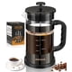 thumbnail image 1 of Cafetera de prensa francesa, prensa de café clásica de 34 oz, cafetera de vidrio de borosilicato resistente al calor con filtros de desmontaje de 4 niveles, cafetera portátil de preparación fría para, 1 of 5