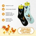 thumbnail image 5 of Foozys Small/Medium Novelty Crew Socks | Cluck, Cluck Hens Cute, Fun & Makes a Great Gift! | 2 Pair (Black & Teal) | Women’s Shoe Size 4-10, 5 of 8