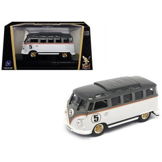 1962 Volkswagen Microbus Van Bus Orange/Purple 1/43 Diecast Car by