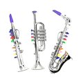 thumbnail image 2 of 3pcs Kids Musical Instruments Toy Clarinet,saxophone Trumpet,wind And Brass Musical Instruments Com, 2 of 5