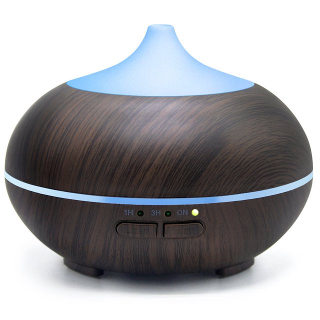Difusor de aceite esencial de aromaterapia de 150 ml Difusores de aroma de grano de madera Humidificador de niebla fría(cabeza de cebolla de madera profunda) WD.WDQZL Hogar
