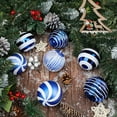 thumbnail image 4 of 12ct Christmas Ball Ornaments, 3.15 Inch Shatterproof Xmas Tree Decorations, Plastic Baubles for Holiday, Party, Wedding, or Home Decor, Blue & White (80mm), 4 of 7